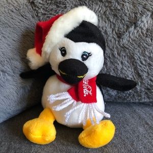 2008 Coca Cola Plush Christmas Penguin Collectible
